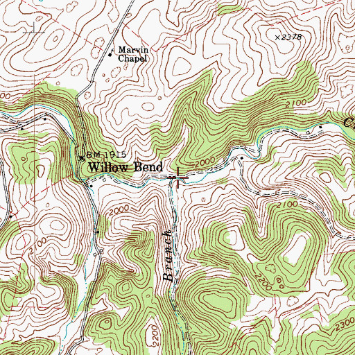 Topographic Map of Trotter Branch, WV