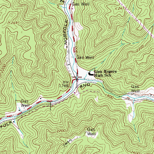 Topographic Map of Trough Fork, WV