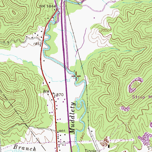Topographic Map of Trout Run, WV