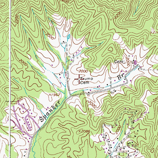 Topographic Map of Trump Cemetery, WV