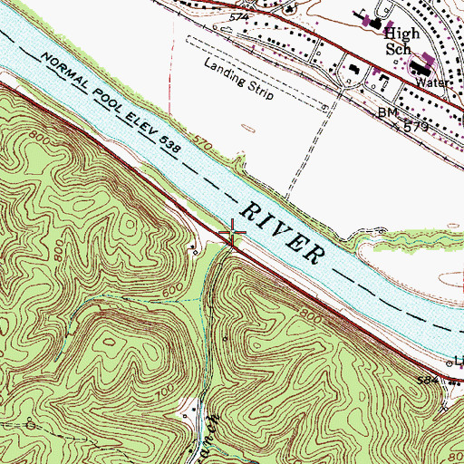 Topographic Map of Tucker Branch, WV