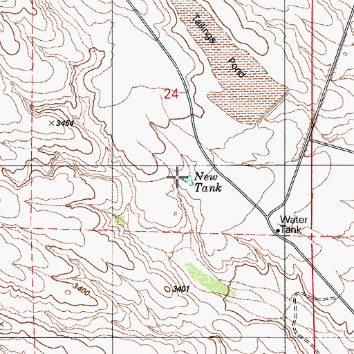 Topographic Map of New Tank, AZ