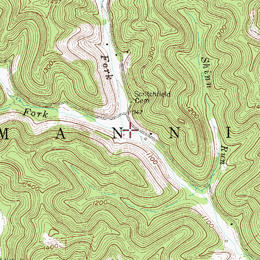 Topographic Map of Tucker Fork, WV