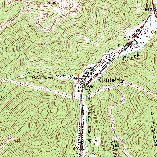 Topographic Map of Tucker Hollow, WV