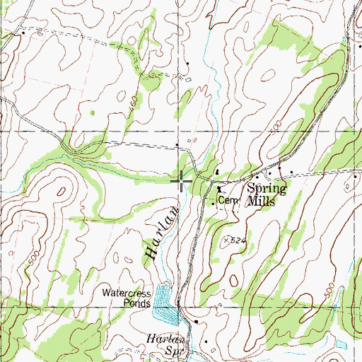 Topographic Map of Tulissus Branch, WV