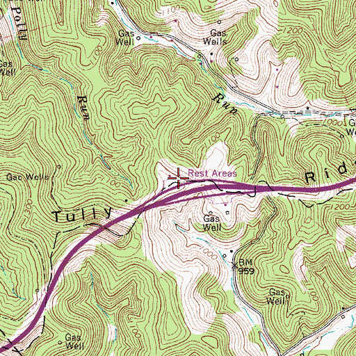 Topographic Map of Tully Ridge, WV