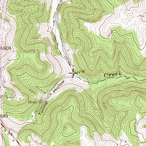 Topographic Map of Tunnel Hollow, WV