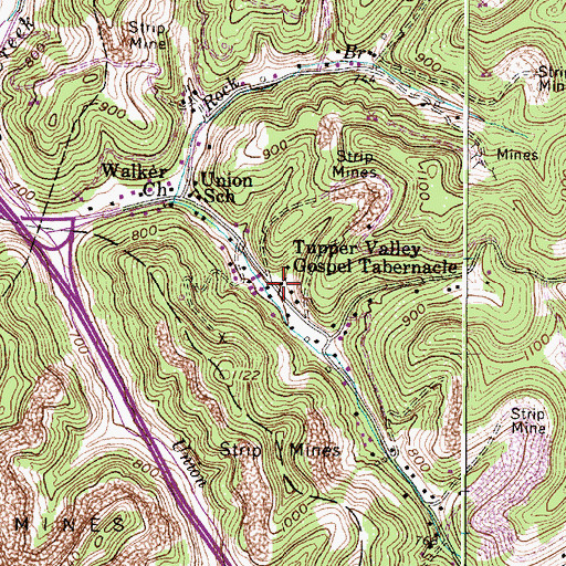Topographic Map of Tupper Valley Gospel Tabernacle, WV