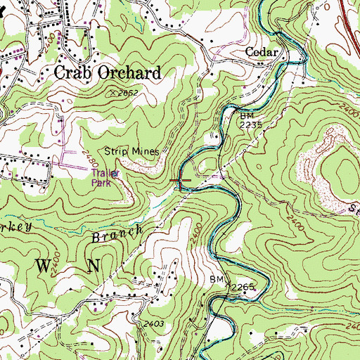 Topographic Map of Turkey Branch, WV