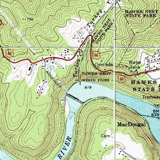 Topographic Map of Turkey Creek, WV