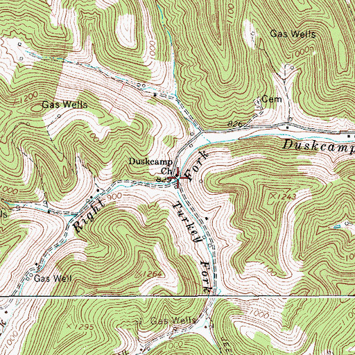 Topographic Map of Turkey Fork, WV