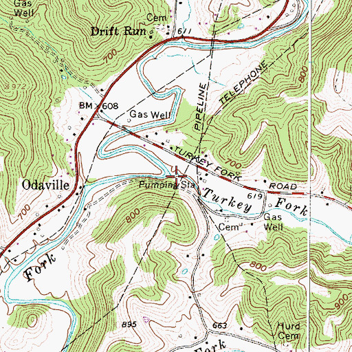 Topographic Map of Turkey Fork, WV