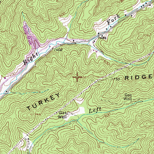 Topographic Map of Turkey Ridge, WV