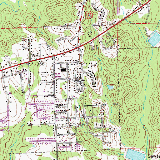 Topographic Map of Green Fork Park, AL