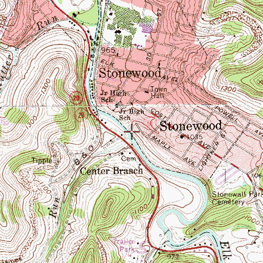 Topographic Map of Turkey Run, WV