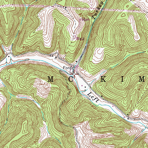 Topographic Map of Turkey Run, WV