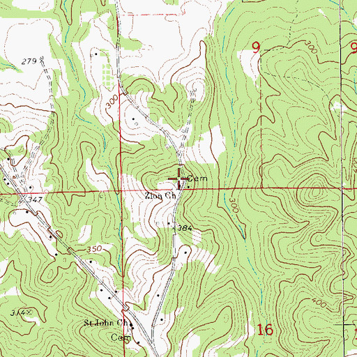 Topographic Map of Zion Cemetery, AL