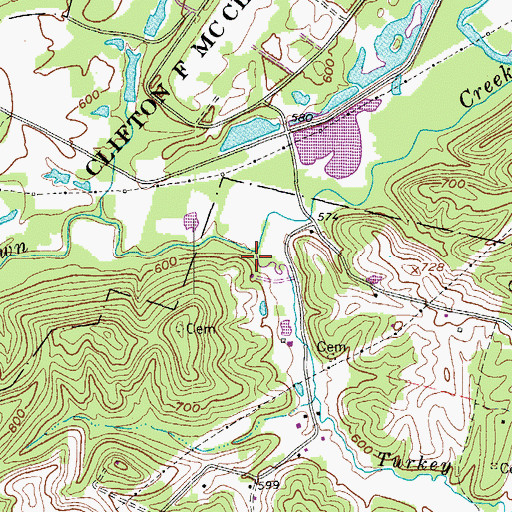 Topographic Map of Turkey Run, WV