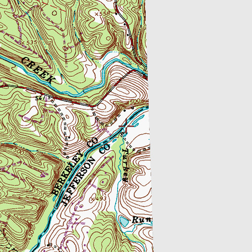 Topographic Map of Turkey Run, WV