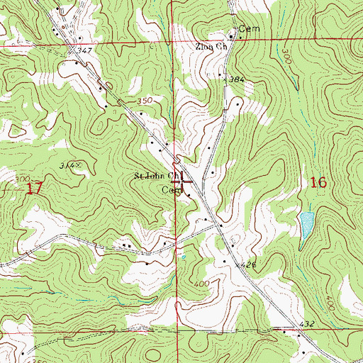 Topographic Map of Saint John Cemetery, AL