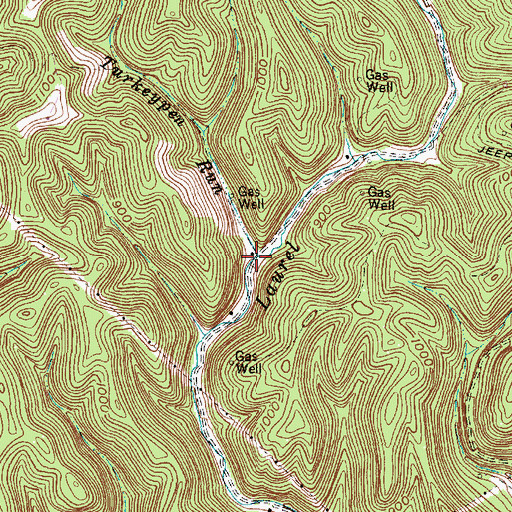 Topographic Map of Turkeypen Run, WV