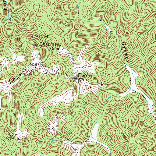 Topographic Map of Turner Cemetery, WV