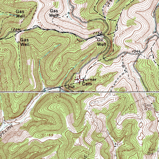 Topographic Map of Turner Cemetery, WV