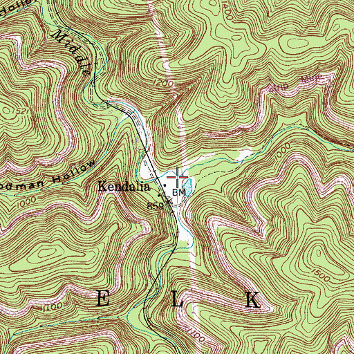 Topographic Map of Turner Fork, WV