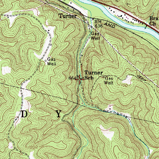 Topographic Map of Turner School (historical), WV
