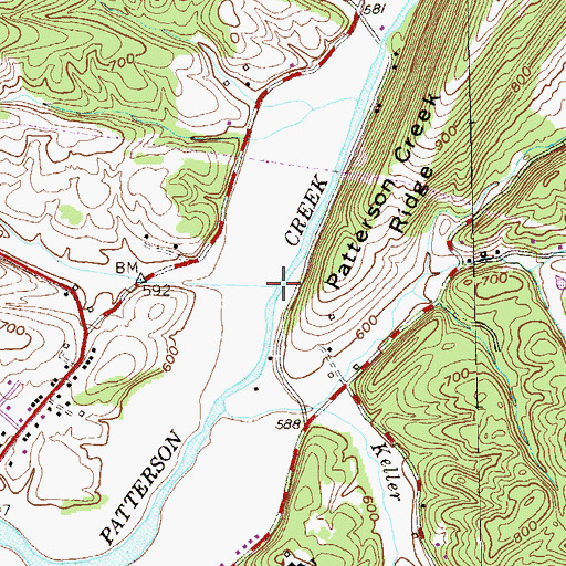 Topographic Map of Turners Run, WV