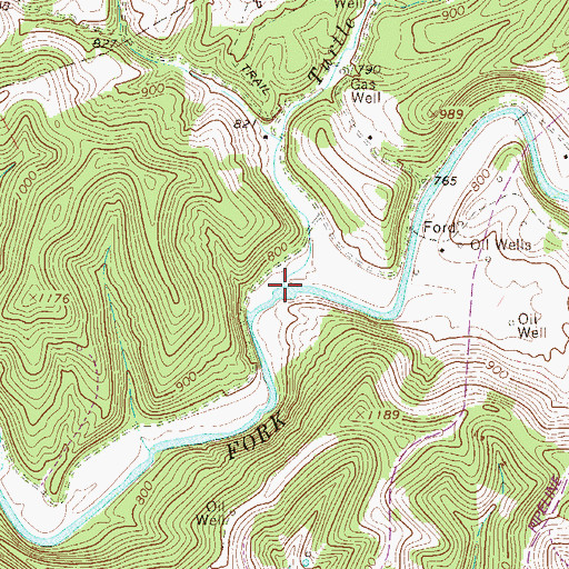 Topographic Map of Turtle Run, WV
