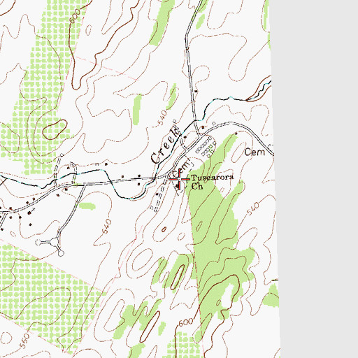 Topographic Map of Tuscarora Presbyterian Church, WV