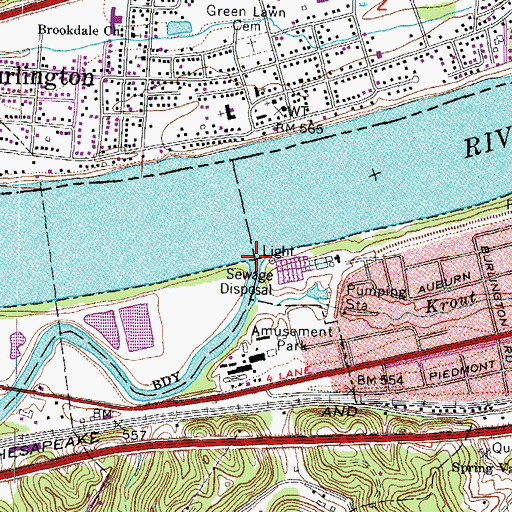 Topographic Map of Twelvepole Creek, WV