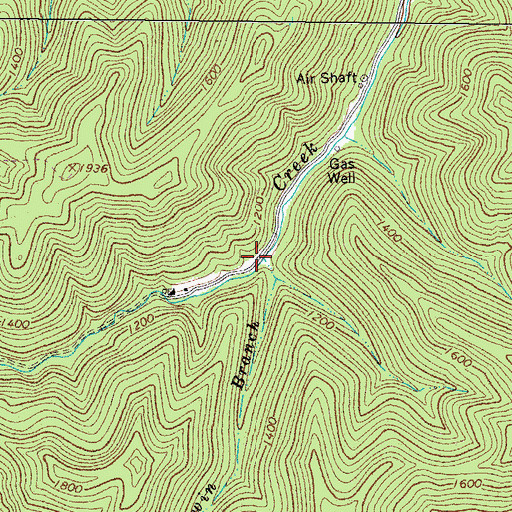 Topographic Map of Twin Branch, WV