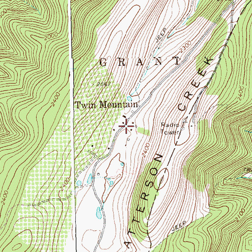 Topographic Map of Twin Mountain, WV