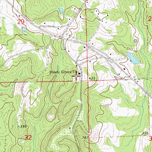 Topographic Map of Shady Grove Cemetery, AL