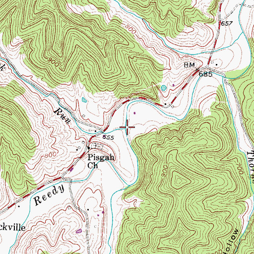 Topographic Map of Twolick Run, WV