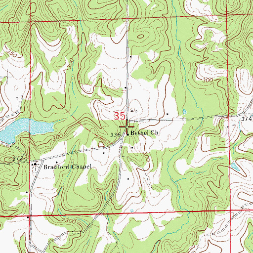 Topographic Map of Bethel Cemetery, AL
