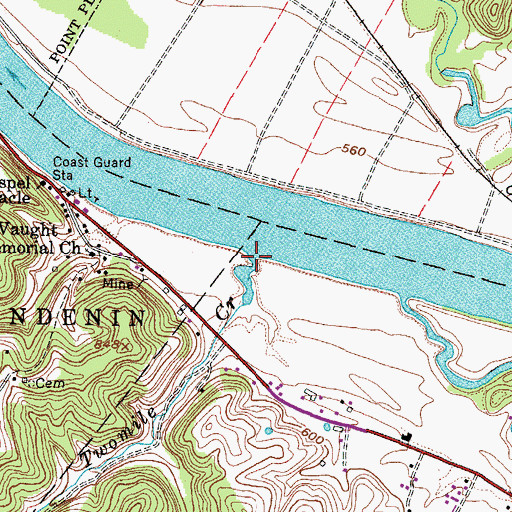 Topographic Map of Twomile Creek, WV
