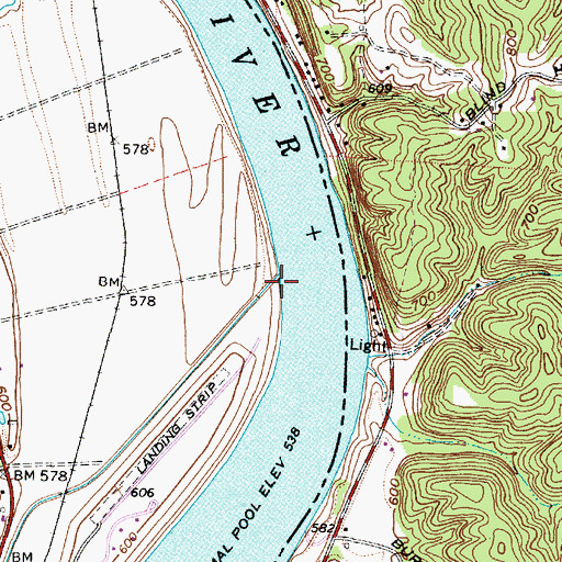 Topographic Map of Twomile Creek, WV