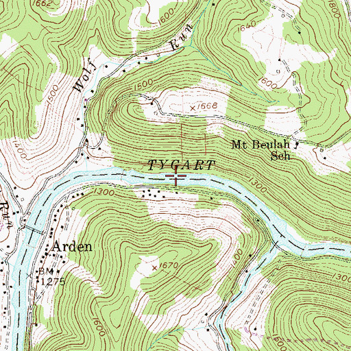 Topographic Map of Tygart Lake, WV