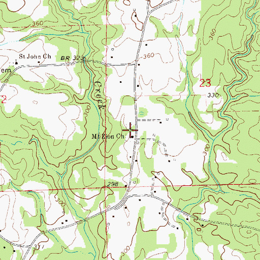 Topographic Map of Mount Zion Cemetery, AL
