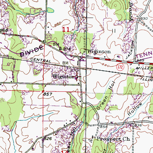 Topographic Map of Wiginton Junior High School (historical), AL