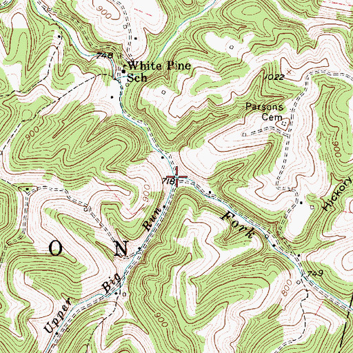 Topographic Map of Upper Big Run, WV