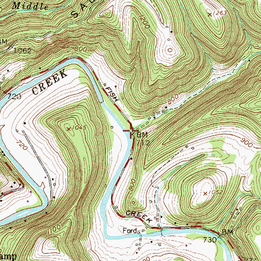 Topographic Map of Upper Bowman Run, WV