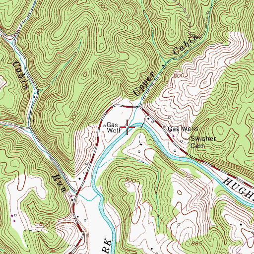 Topographic Map of Upper Cabin Run, WV