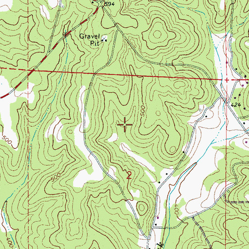 Topographic Map of Corinth Gas Field, AL