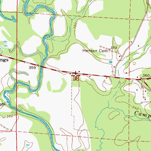 Topographic Map of Henson Springs Oil Field, AL