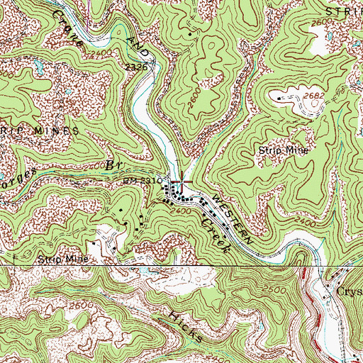 Topographic Map of Upper Georges Branch, WV