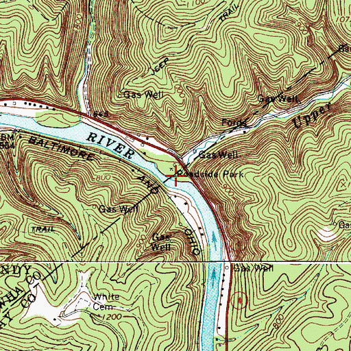 Topographic Map of Upper King Shoals Run, WV